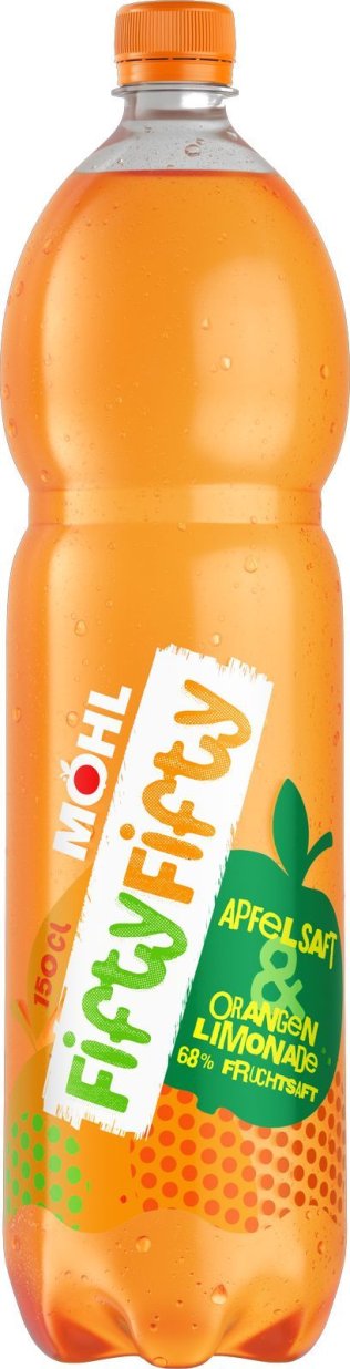 fifty fifty, halb Apfelsaft - halb Orange PET Schrumpf 150cl x6