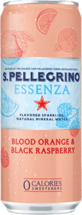 S.Pellegrino Essenza Blutorange & schwarze Himbeere, Dose 33cl x24