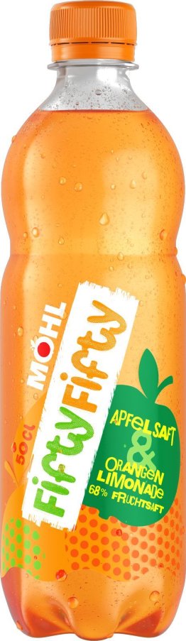fifty fifty, halb Apfelsaft - halb Orange PET 50cl x24