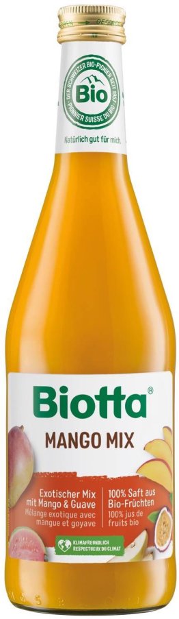 BIOTTA Mango Mix Bio Karton 6 x 0.5 l Flasche Glas Einweg 50cl x6