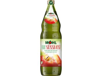 Möhl Süssmost Bio Harasse 12 x 1 l Flasche Glas Mehrweg 100cl x12